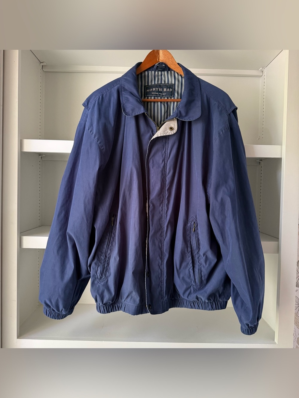 Vintage North Bay Water Resistant Bomber Jacket Blue Men's XL